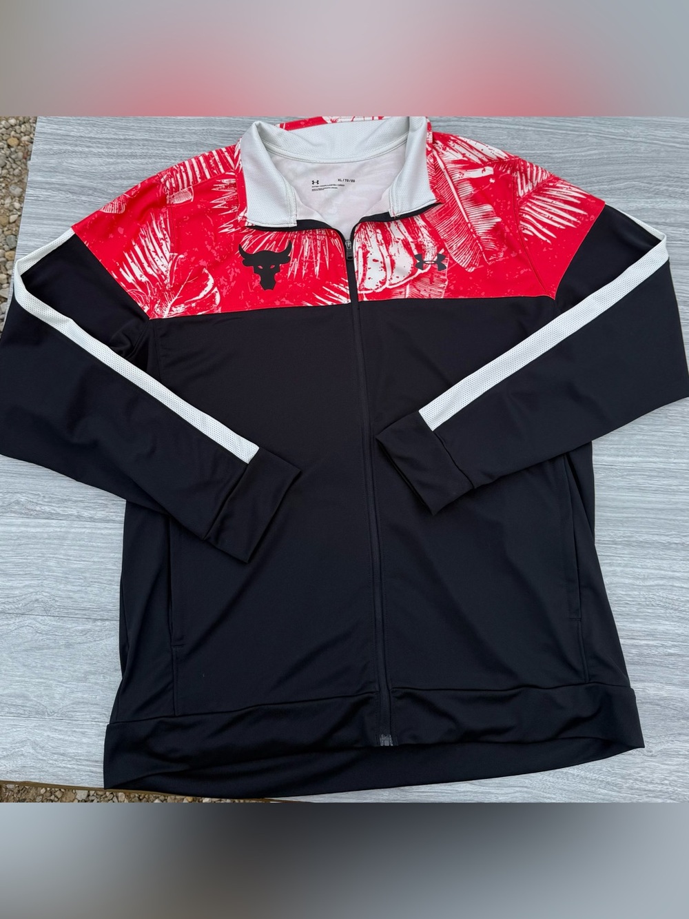 Under Armour Project Rock Black and Red Full-Zip Performance Jacket